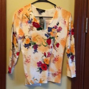 ❗BOGO Finite Studio Floral Beaded Sweater